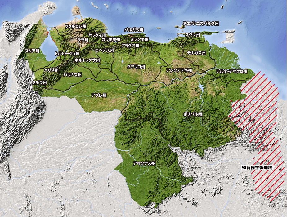 ベネズエラの地図